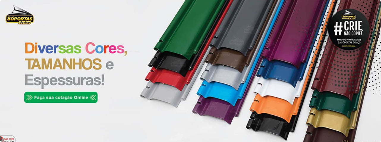 Diversas cores, tamanhos e espessuras