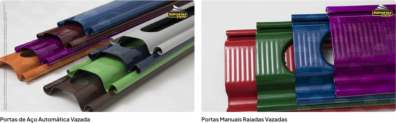 Portas de Aço Automática Vazada ou Portas Manuais Raiadas Vazadas