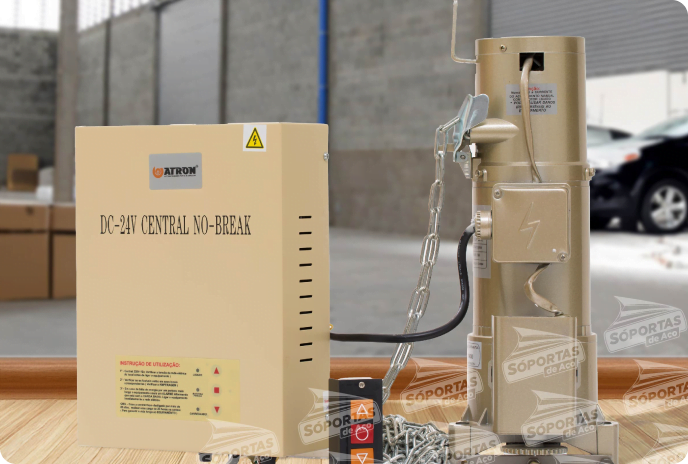 sistema No-Break de Motor para Porta de Aço