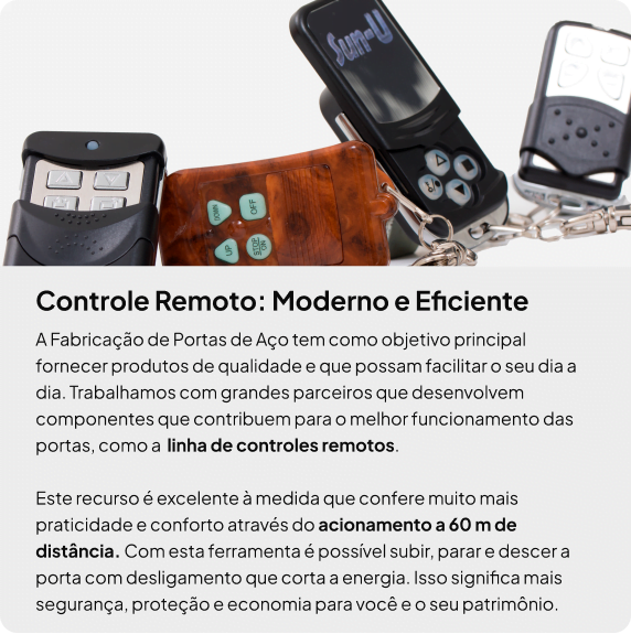 Controle Remoto, moderno e eficiente