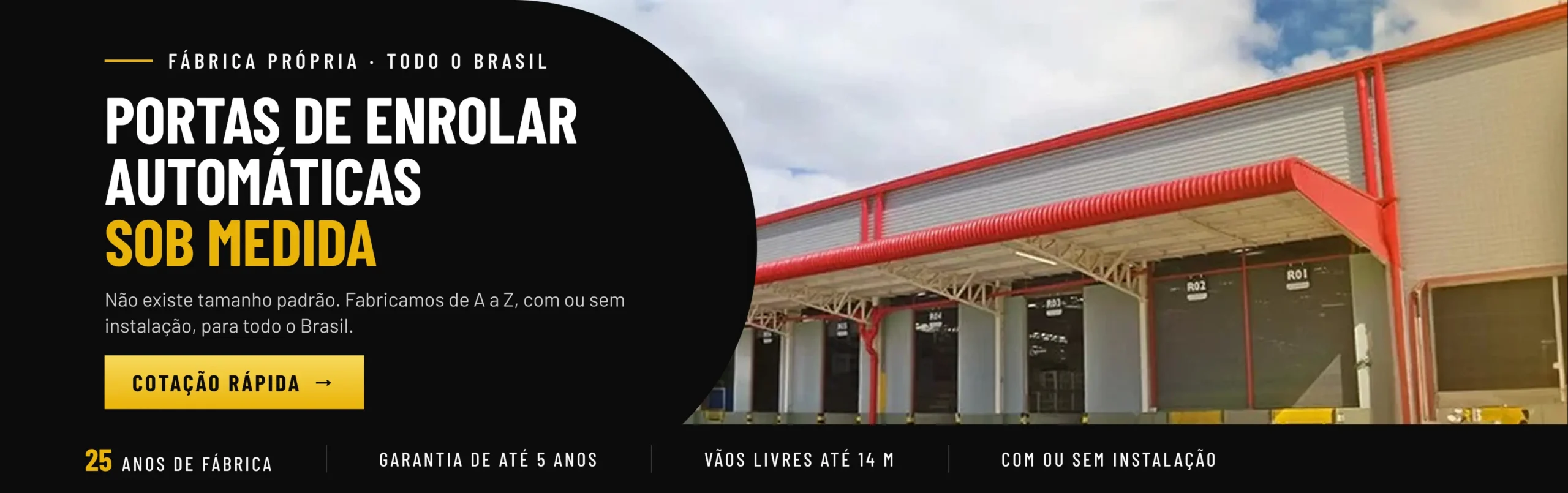 Portas de enrolar automáticas sob medida